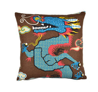 Thumbnail for Schumacher - Magical Ming Dragon - Brown - Fantastical Tibetan Inspired Designer Cushion Cover - Handmade Throw Pillow - Luxury Home Decor