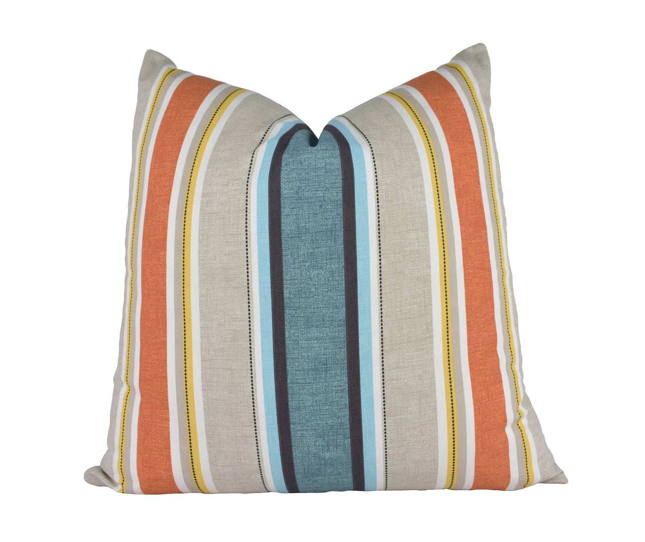 Clarke and Clarke - Luella - Teal / Spice - Striped Cushion Cover Throw Pillow Designer Home Decor