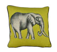 Thumbnail for Harlequin - Savanna Elephant - Lemon - Majestic Contrast Piped Elephant Cushion Cover Throw Pillow Handmade Designer Home Decor