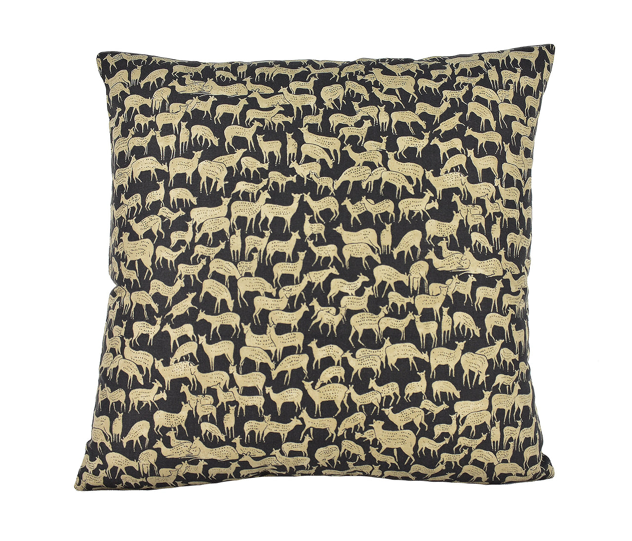 Schumacher - Fauna - Carbon - Charming & Unique Deer Designer Cushion Cover - Handmade Throw Pillow - Luxury Home Decor