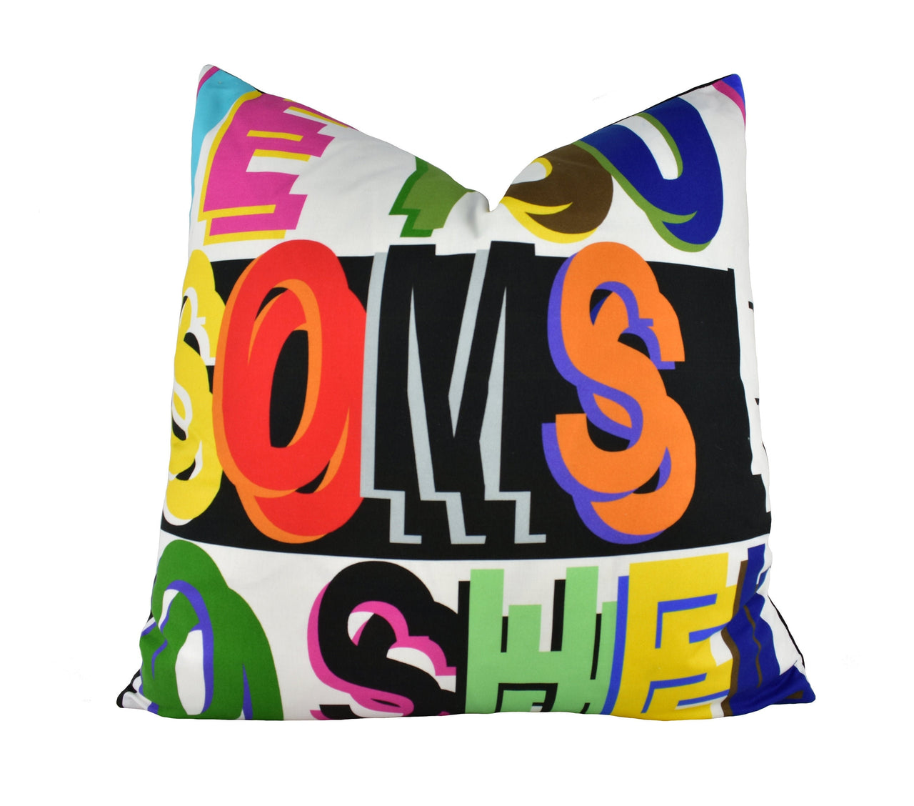 Schumacher - Robert Burns - Multi - Warhol-esque Rainbow Poem - Designer Cushion Cover - Handmade Throw Pillow - Luxury Home Decor