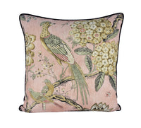 Thumbnail for Anna French x Thibaut - Villeneuve - Blush - Antique Avant Garde Bird Designer Cushion Cover - Luxury Throw Pillow - Handmade Home Decor