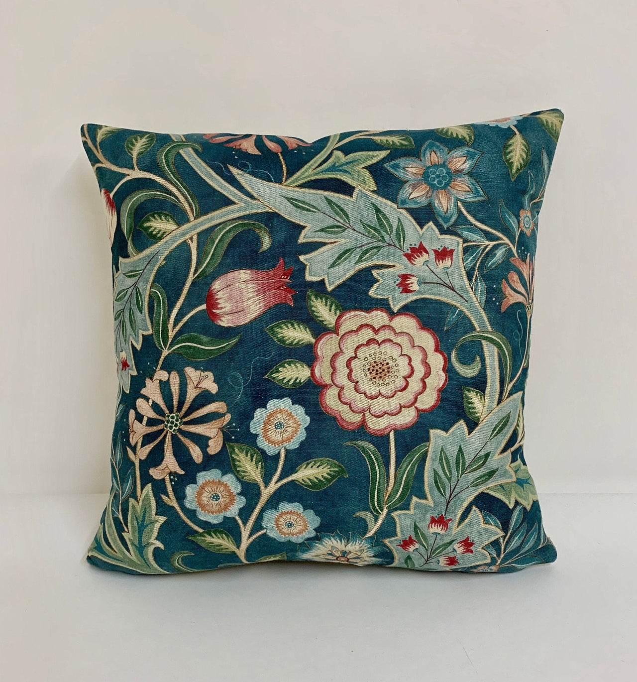 William Morris - Wilhelmina - Teal - Cushion Cover Throw Pillow Designer Home Décor