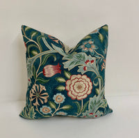 Thumbnail for William Morris - Wilhelmina - Teal - Cushion Cover Throw Pillow Designer Home Décor