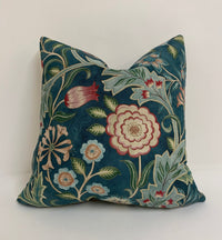 Thumbnail for William Morris - Wilhelmina - Teal - Cushion Cover Throw Pillow Designer Home Décor