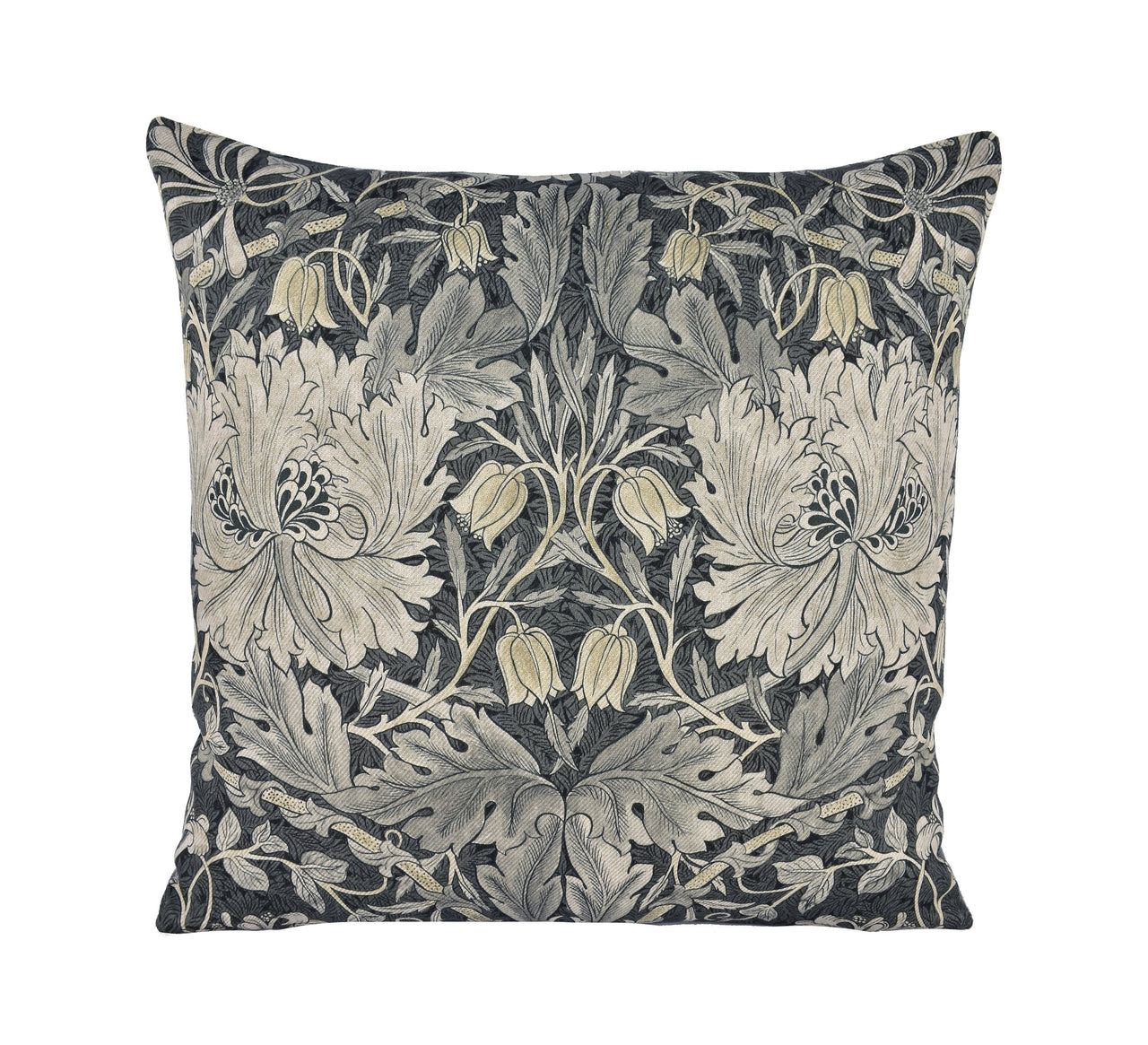 William Morris - Pure Honeysuckle & Tulip - Black Ink - Cushion Cover Throw Pillow Designer Home Decor