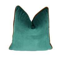 Thumbnail for Designer Velvet Stunning Teal Cushion Covers Pillow Throw with contrast Piping