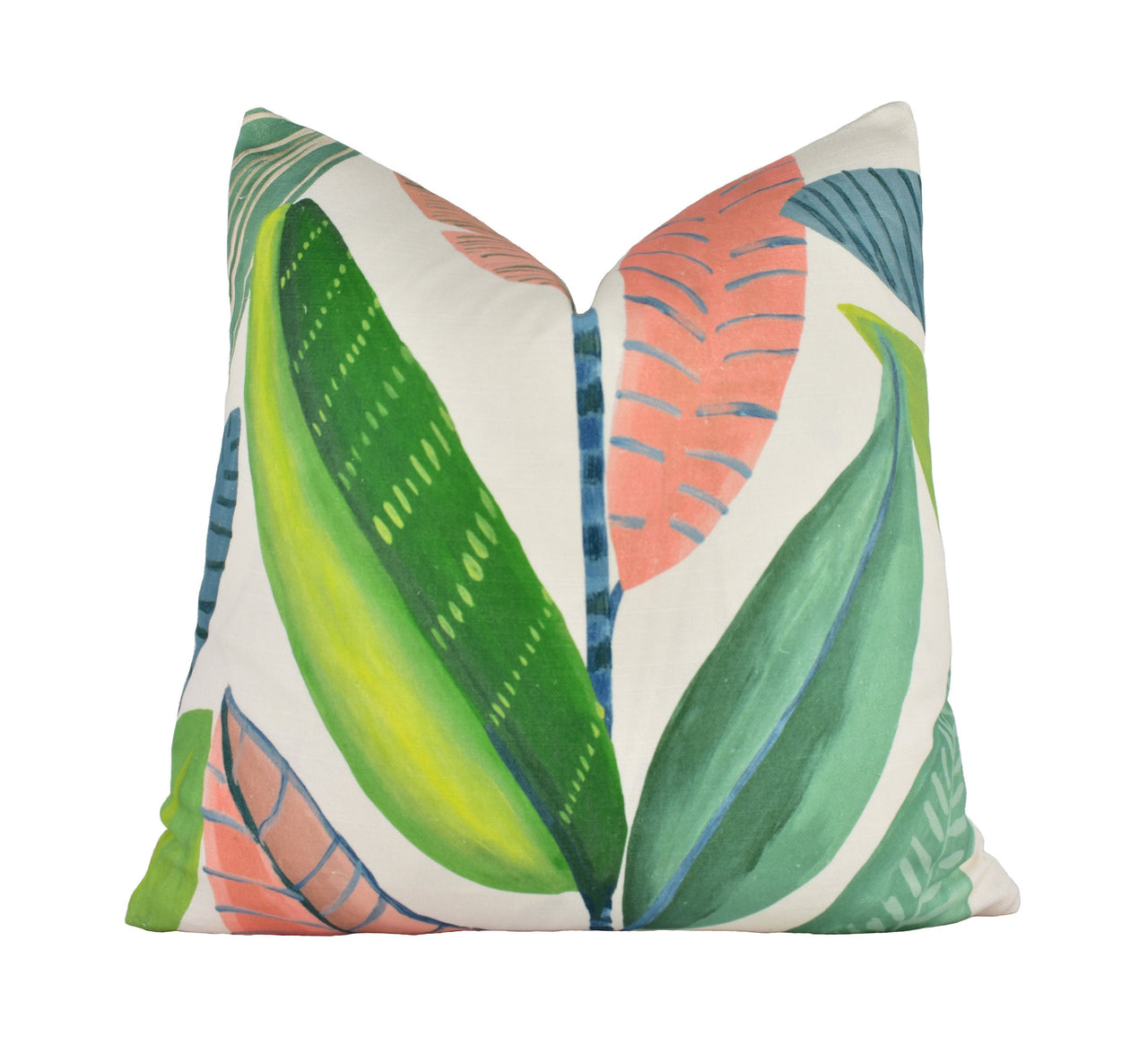 Scion - Hikkaduwa - Tropicana - Painterly Sri Lankan Banana Leaves Cushion Cover - Handmade Throw Pillow - Designer Home Decor