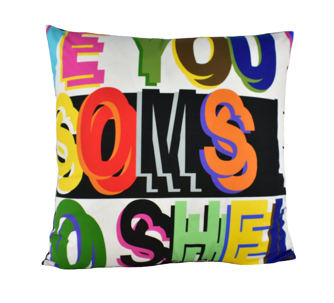 Schumacher - Robert Burns - Multi - Warhol-esque Rainbow Poem - Designer Cushion Cover - Handmade Throw Pillow - Luxury Home Decor