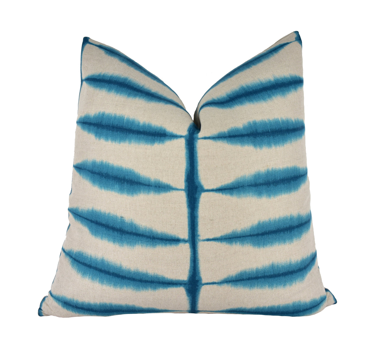 Scion - Shibori - Teal / Linen - Ancient Japanese Shibori Technique Cushion Cover - Handmade Throw Pillow Designer Home Decor