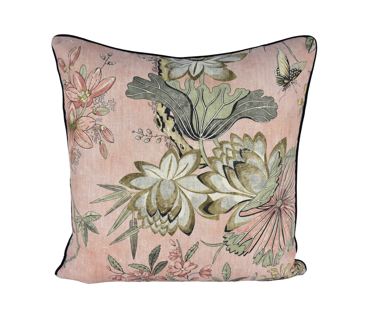 Anna French x Thibaut - Villeneuve - Blush - Antique Avant Garde Bird Designer Cushion Cover - Luxury Throw Pillow - Handmade Home Decor