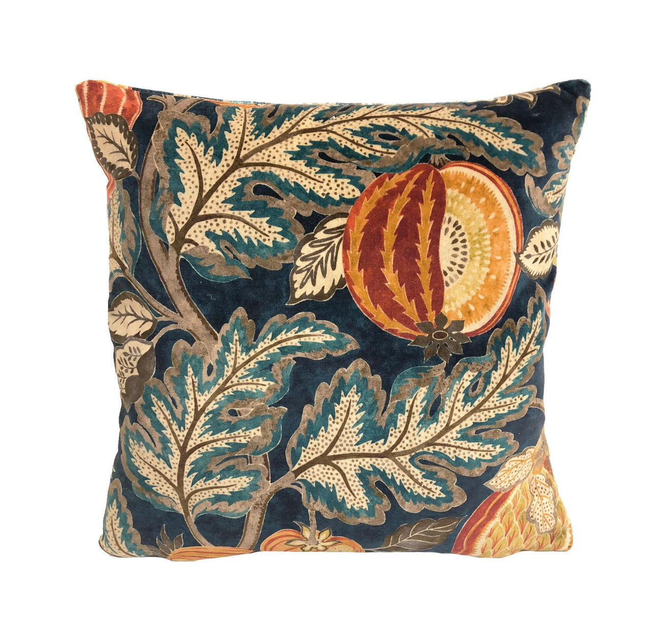 Sanderson - Cantaloupe - Tumeric / Indigo - Cushion Cover Throw Pillow Designer Home Decor