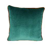 Thumbnail for Designer Velvet Stunning Teal Cushion Covers Pillow Throw with contrast Piping