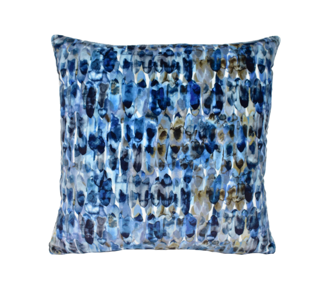 Harlequin - Kelambu - Indigo / Pebble - Stunning Watercolour-Effect Velvet Cushion Cover Throw Pillow Designer Home Decor