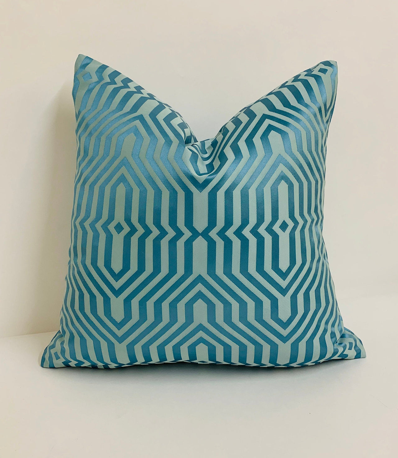 Prestigious - Mercury - Marine  - Funky Geometric Cushion Cover - Handmade Throw Pillow Designer Home Decor