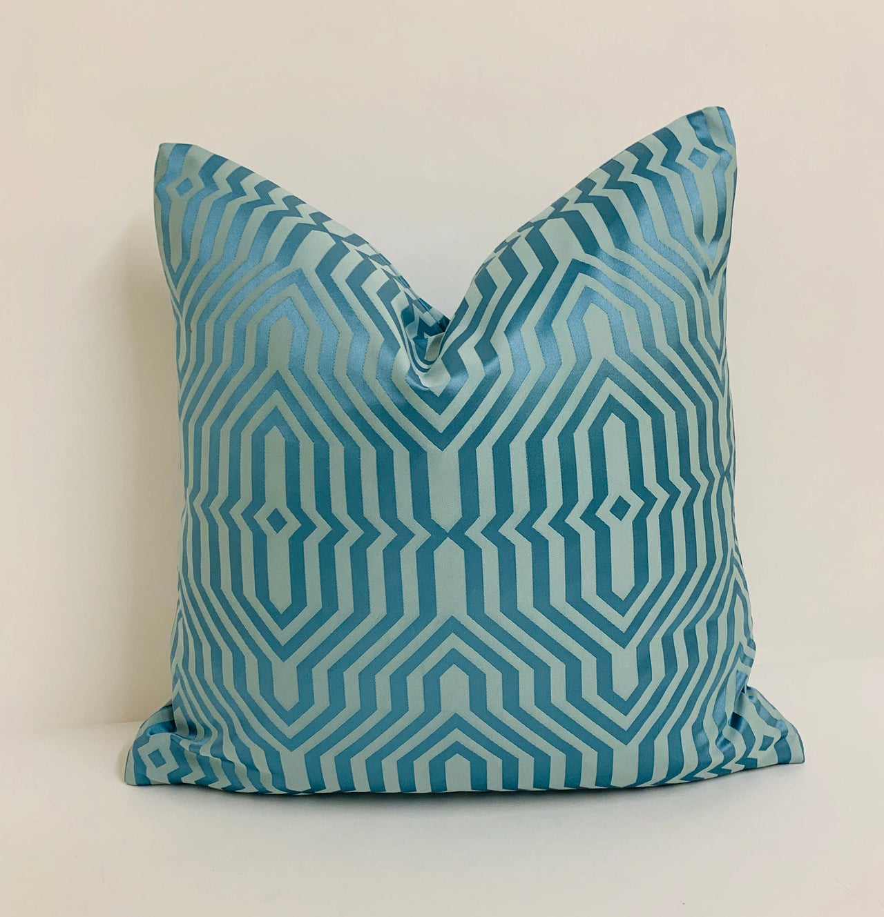 Prestigious - Mercury - Marine  - Funky Geometric Cushion Cover - Handmade Throw Pillow Designer Home Decor