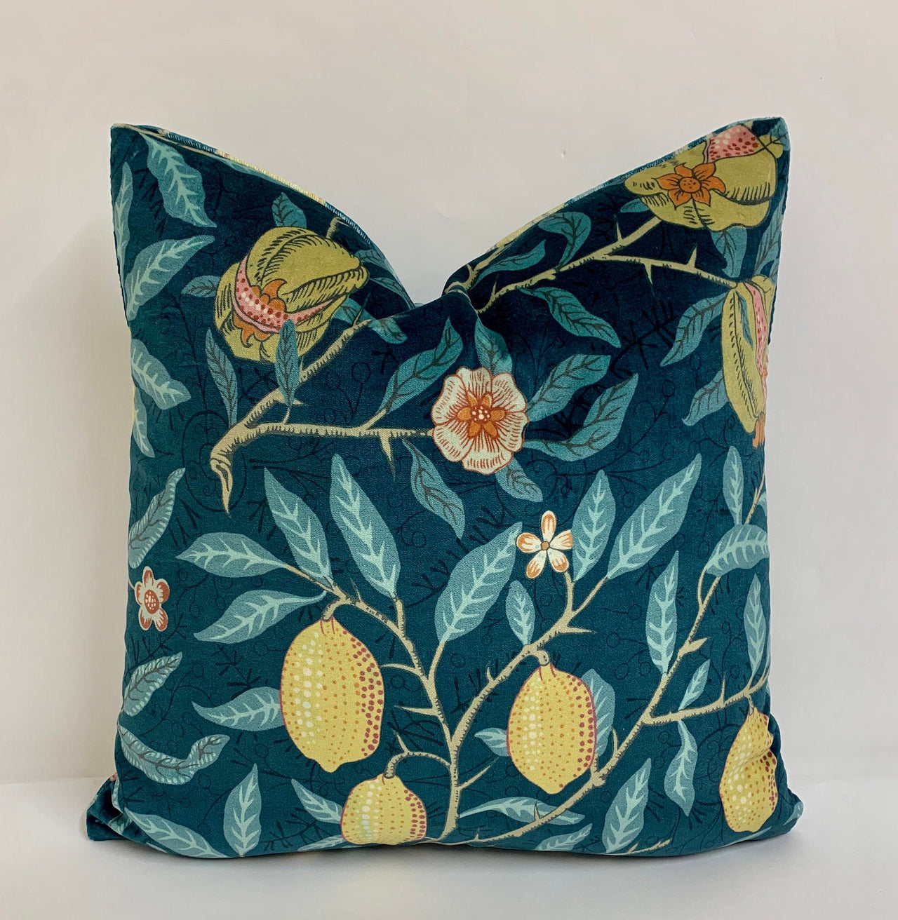 William Morris - Fruit Velvet - Indigo / Slate - Cushion Cover Throw Pillow Designer Home Decor