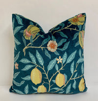 Thumbnail for William Morris - Fruit Velvet - Indigo / Slate - Cushion Cover Throw Pillow Designer Home Decor