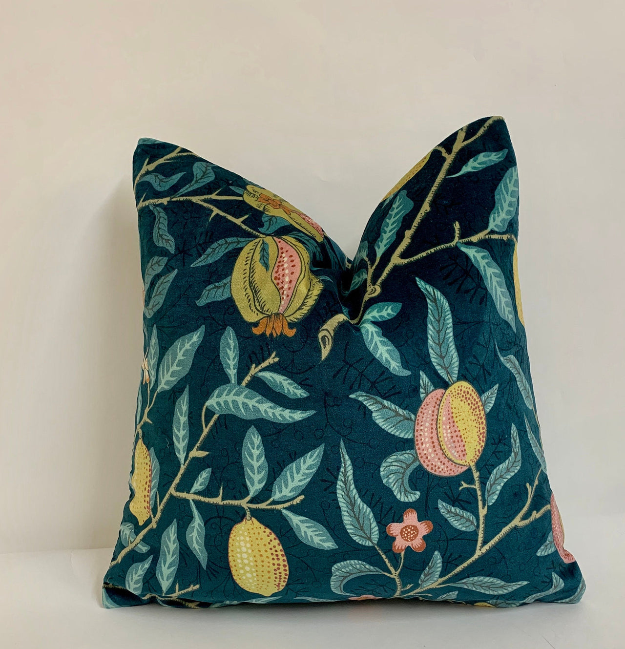 William Morris - Fruit Velvet - Indigo / Slate - Cushion Cover Throw Pillow Designer Home Decor