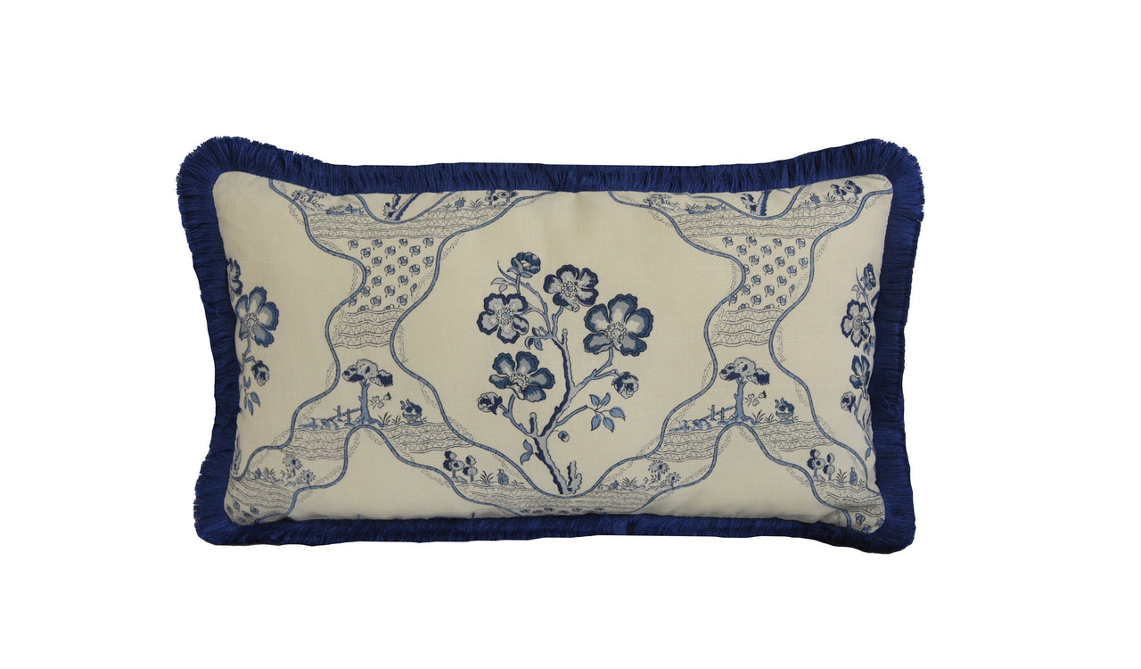 Schumacher - Marella Delft - Stunning Blue Trim Cushion Cover Pillow Throw