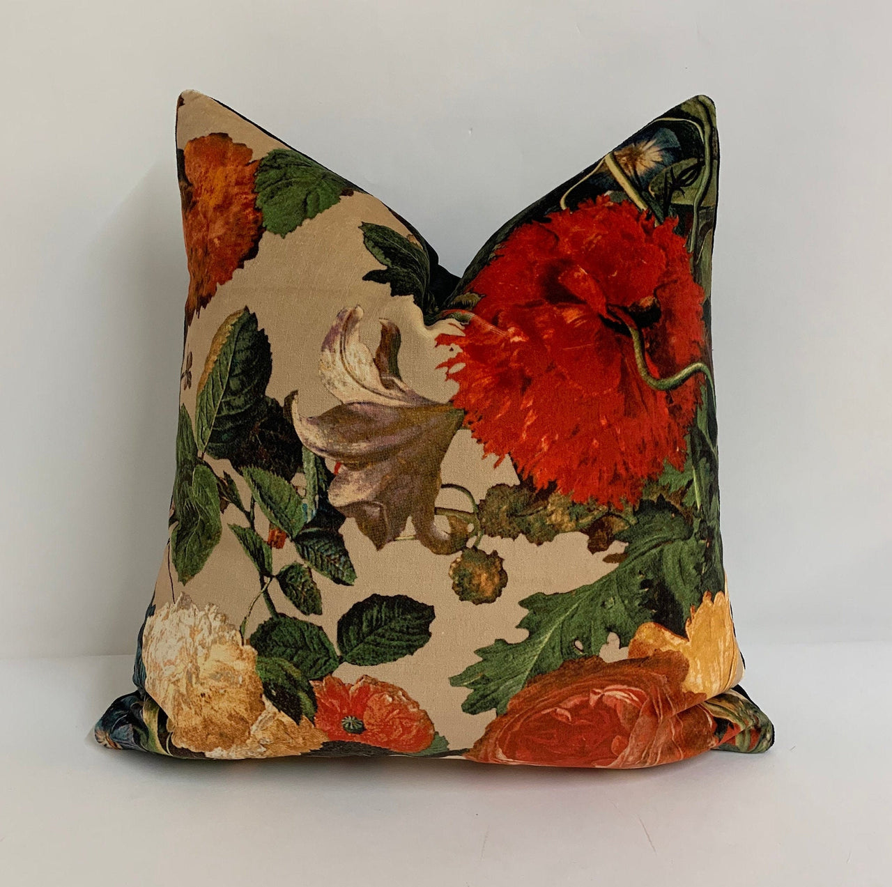 G P & J Baker - Mulberry Home  Fabric - Floral Pompadour  Velvet A Stunning Fabric - Cushion/pillow throws - Many Sizes Available