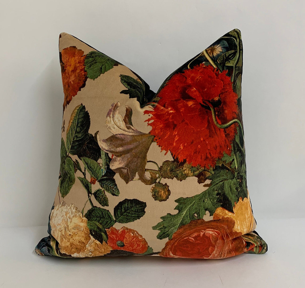 G P & J Baker - Mulberry Home  Fabric - Floral Pompadour  Velvet A Stunning Fabric - Cushion/pillow throws - Many Sizes Available