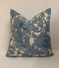 Thumbnail for William Morris - Chrysanthemum Toile - Woad / Chalk - Cushion Cover Throw Pillow Designer Home Decor