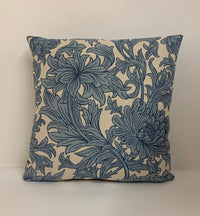 Thumbnail for William Morris - Chrysanthemum Toile - Woad / Chalk - Cushion Cover Throw Pillow Designer Home Decor