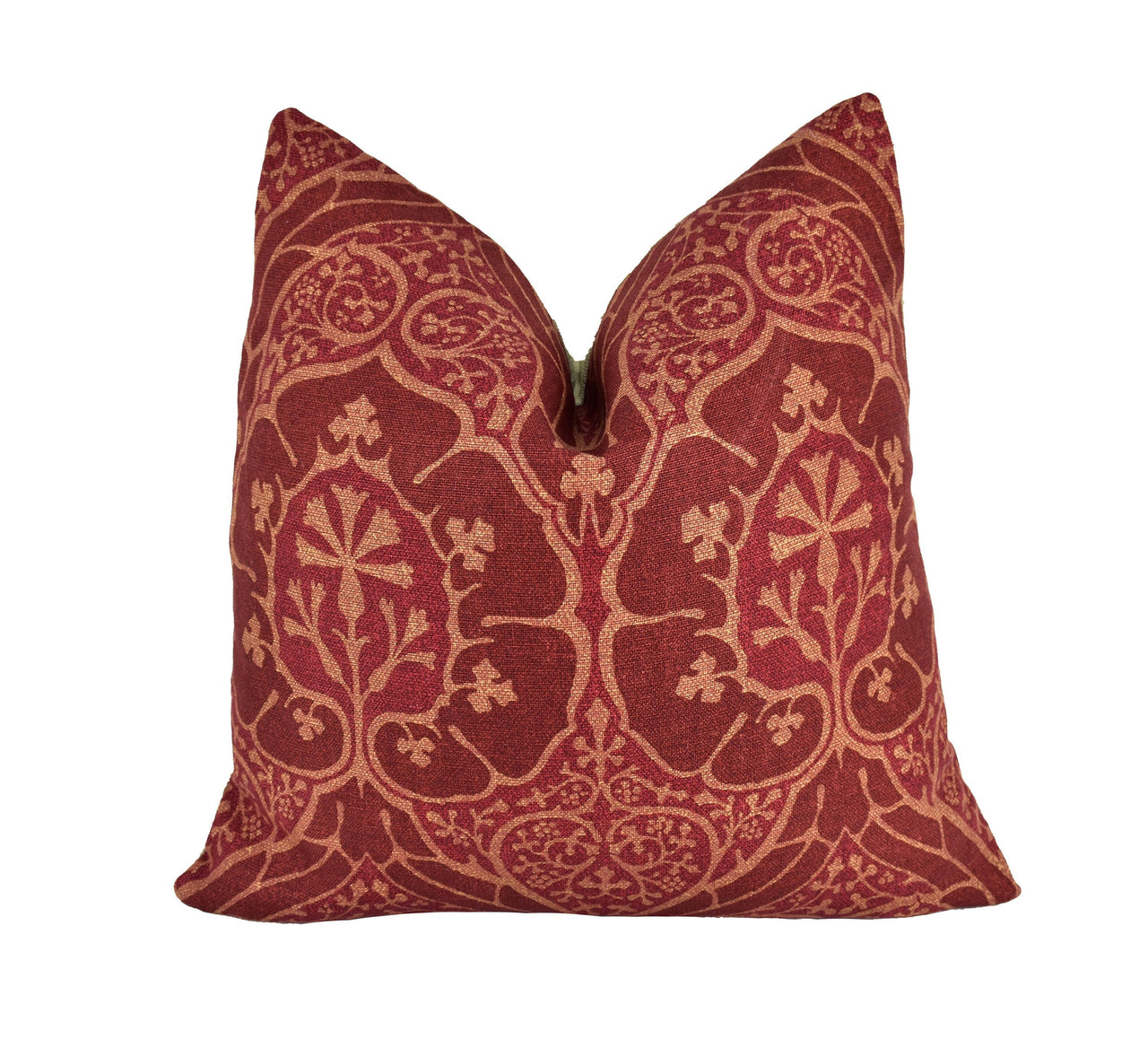 William Morris - Voysey - Red  - Cushion Cover Throw Pillow Designer Home Decor