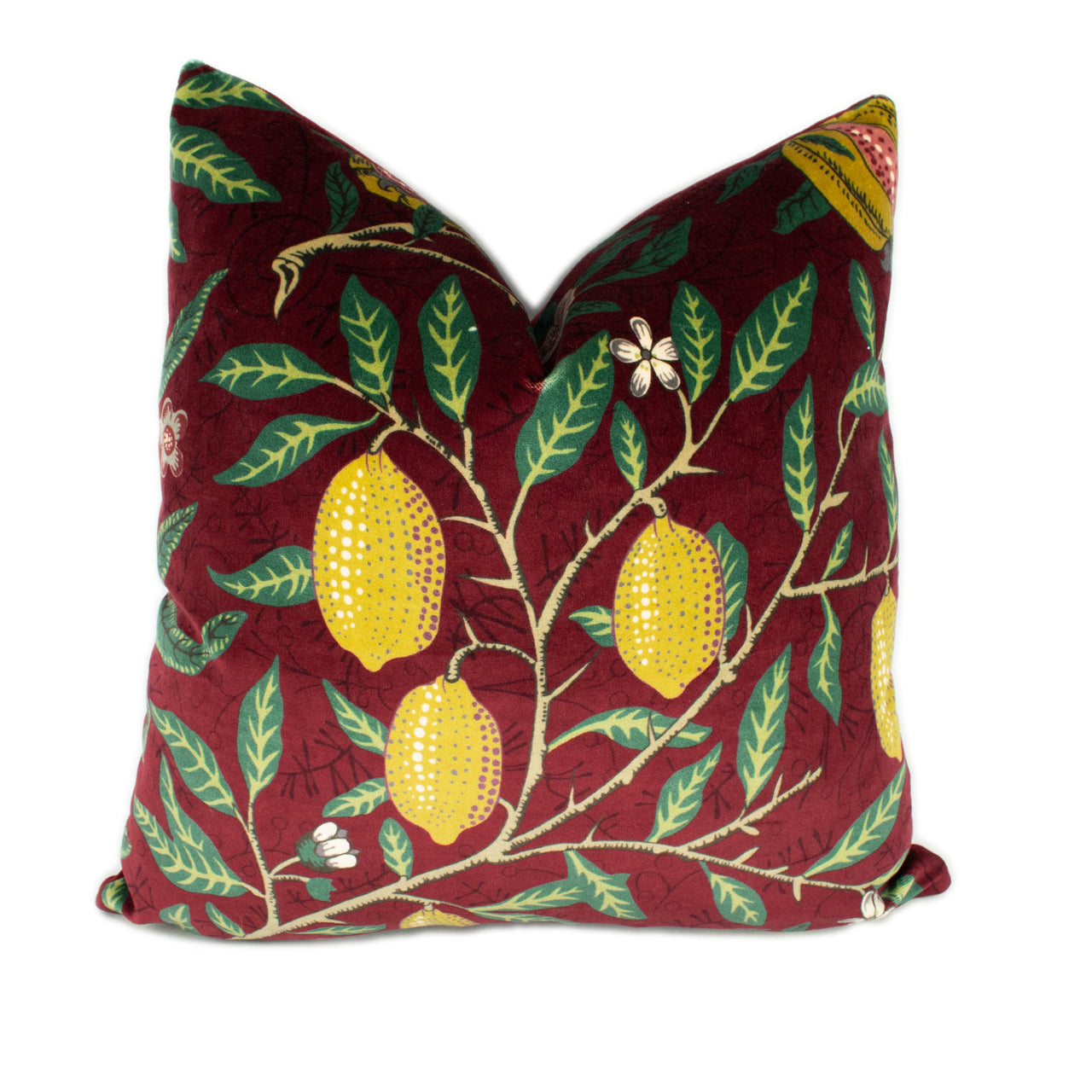 William Morris - Fruit Velvet - Madder / Bayleaf - Cushion Cover Throw Pillow Designer Home Decor