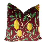 Thumbnail for William Morris - Fruit Velvet - Madder / Bayleaf - Cushion Cover Throw Pillow Designer Home Decor