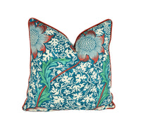 Thumbnail for William Morris & Ben Pentreath - Kennet - Aqua / Pink - Cushion Cover Throw Pillow Designer Home Decor