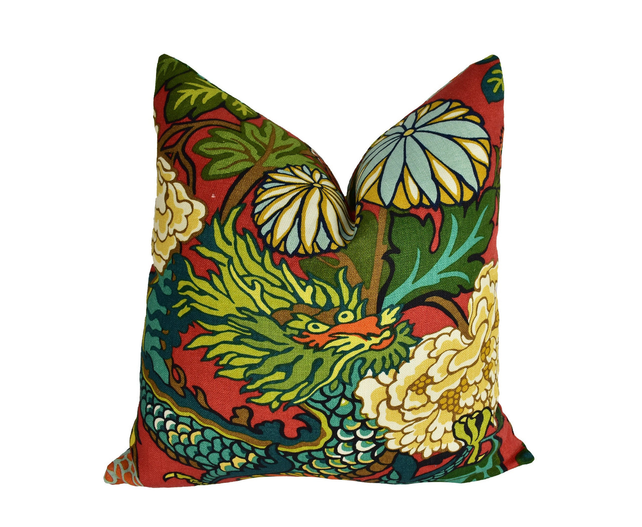 Schumacher - Chiang Mai Dragon - Lacquer - Art Deco Chinoiserie Designer Cushion Cover - Handmade Throw Pillow Luxury Home Decor