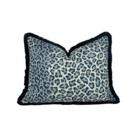 Thumbnail for Colefax and Fowler - Panthera - Navy - Bold Leopard Print Luxurious Fringe - Designer Cushion Cover Handmade Throw Pillow Luxury Home Decor