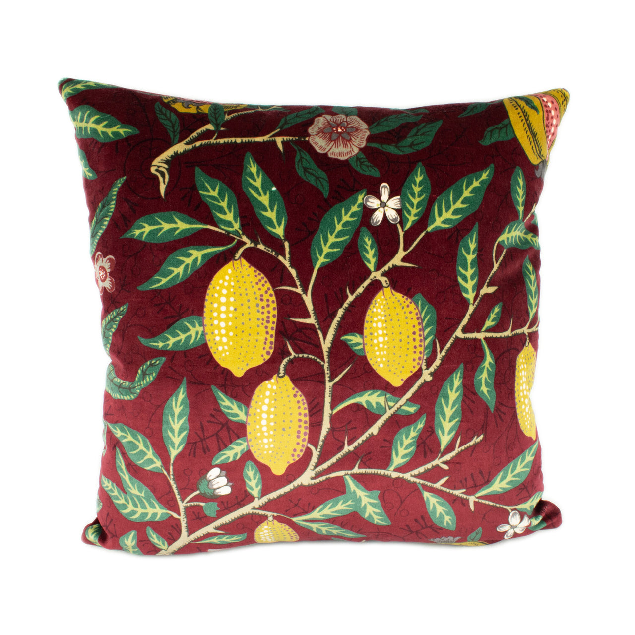 William Morris - Fruit Velvet - Madder / Bayleaf - Cushion Cover Throw Pillow Designer Home Decor