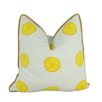 Thumbnail for Vera Neumann for Schumacher - Lemonade - Lemon - Imaginative Fruity Polka Dot Designer Cushion Cover - Handmade Throw Pillow Luxury Home