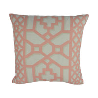 Thumbnail for Schumacher - Zanzibar Trellis - Coral - Elsie de Wolfe Inspired Designer Cushion Cover - Handmade Throw Pillow - Luxury Home Decor