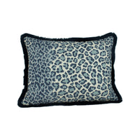 Thumbnail for Colefax and Fowler - Panthera - Navy - Bold Leopard Print Luxurious Fringe - Designer Cushion Cover Handmade Throw Pillow Luxury Home Decor