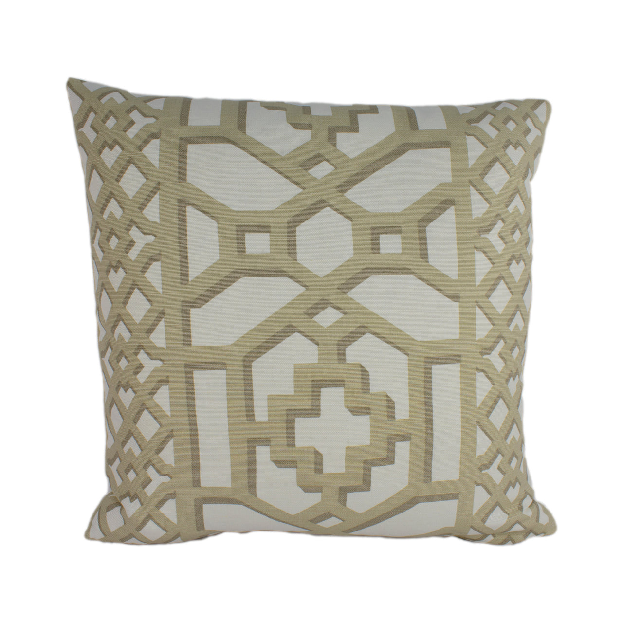 Schumacher - Zanzibar Trellis Matte - Sand - Elsie de Wolfe Inspired Designer Cushion Cover - Handmade Throw Pillow - Luxury Home Decor