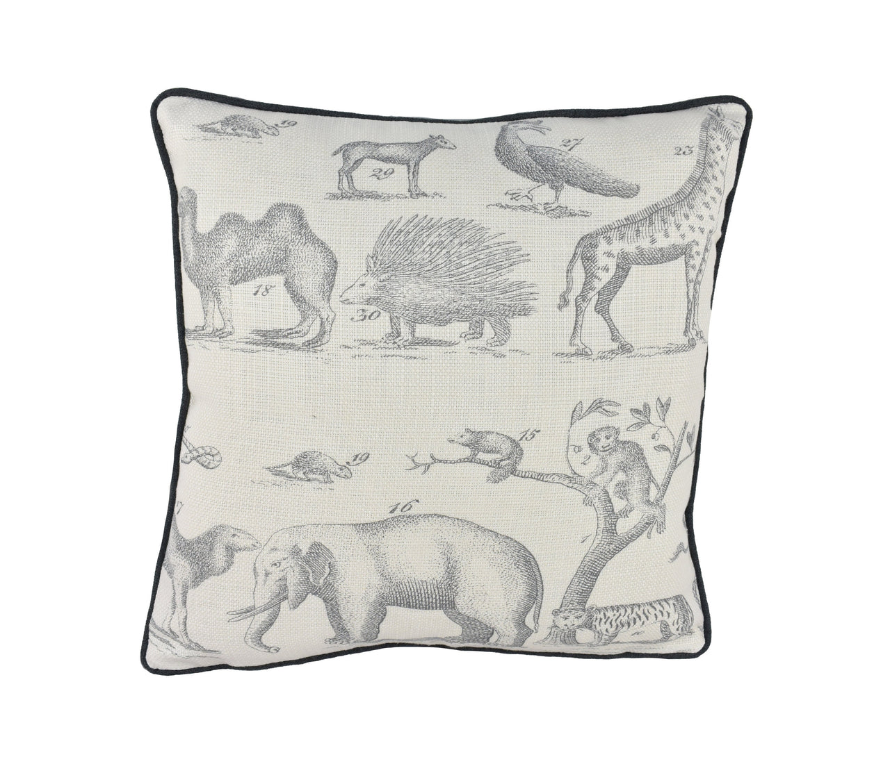 Andrew Martin - Jungle - Grey- Piped Stunning Cushion Cover Pillow Throw Designer Home Decor