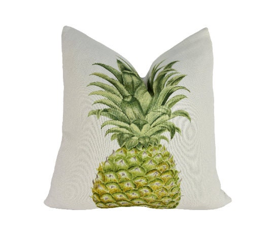 Sanderson - Pineapple Royale - Garden Green - Cushion Cover Throw Pillow Designer Home Decor