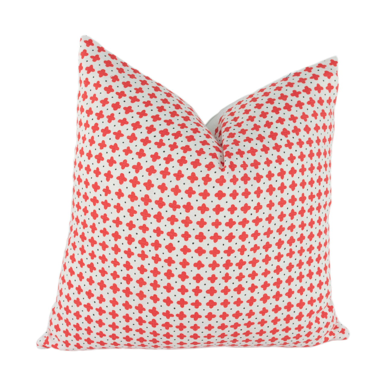 Vera Neumann for Schumacher - Polka - Red - Bold Cross & Petite Polka Dot Designer Cushion Cover - Handmade Throw Pillow - Luxury Home Decor