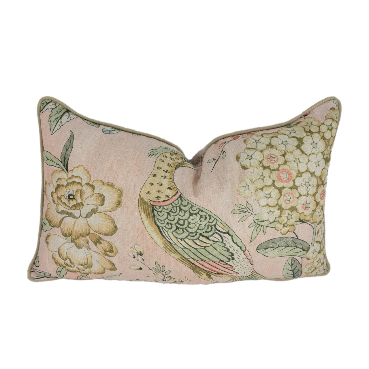 Anna French x Thibaut - Villeneuve - Blush - Antique Avant Garde Bird Designer Cushion Cover - Luxury Throw Pillow - Handmade Home Decor