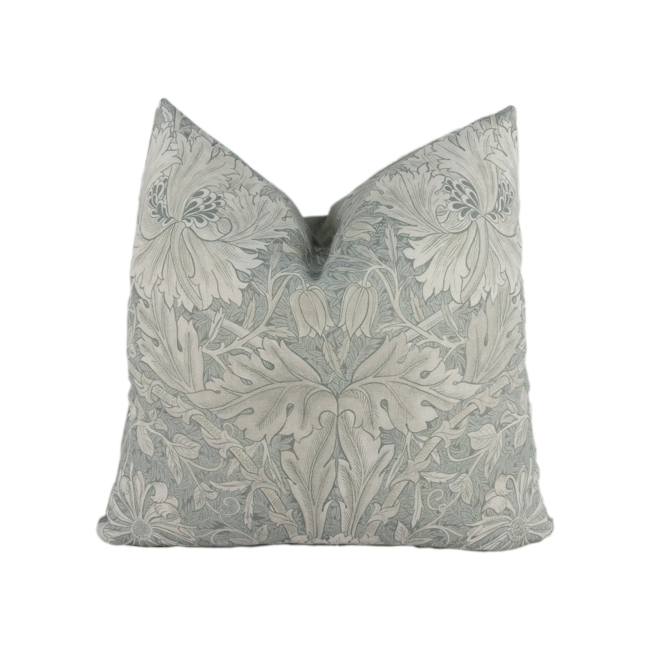 William Morris - Pure Honeysuckle & Tulip - Light Grey Blue - Cushion Cover Throw Pillow Designer Home Decor