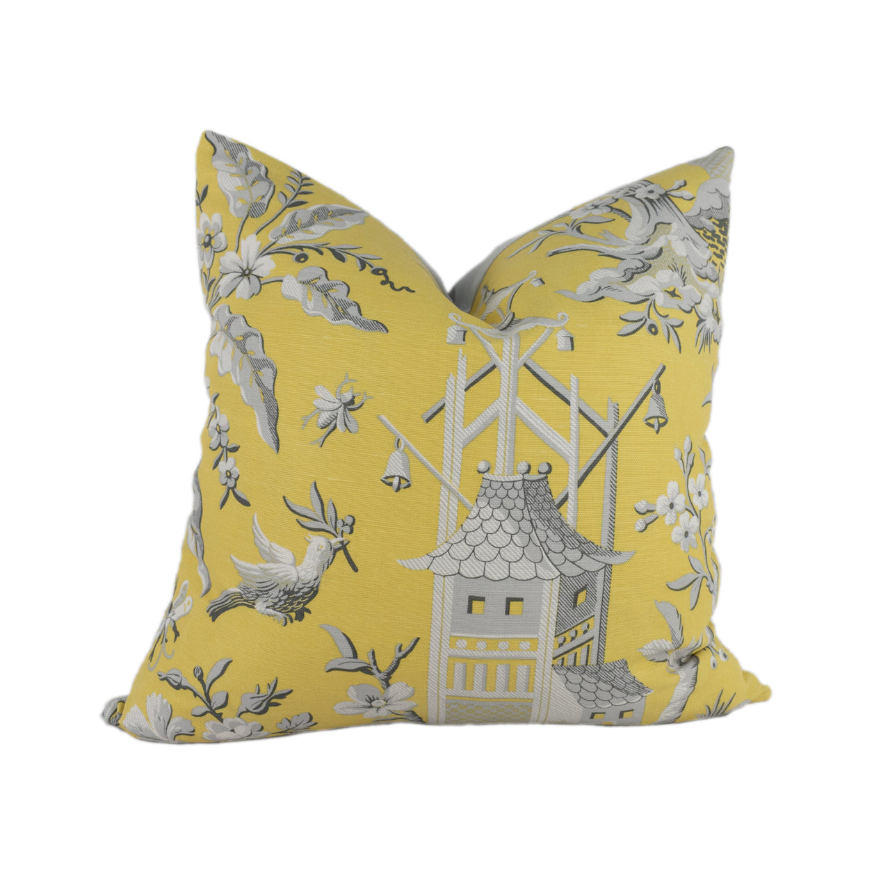 Thibaut - Pagoda Garden - Yellow - Cushion Cover Pillow Throw Designer Home Decor