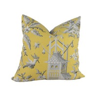 Thumbnail for Thibaut - Pagoda Garden - Yellow - Cushion Cover Pillow Throw Designer Home Decor