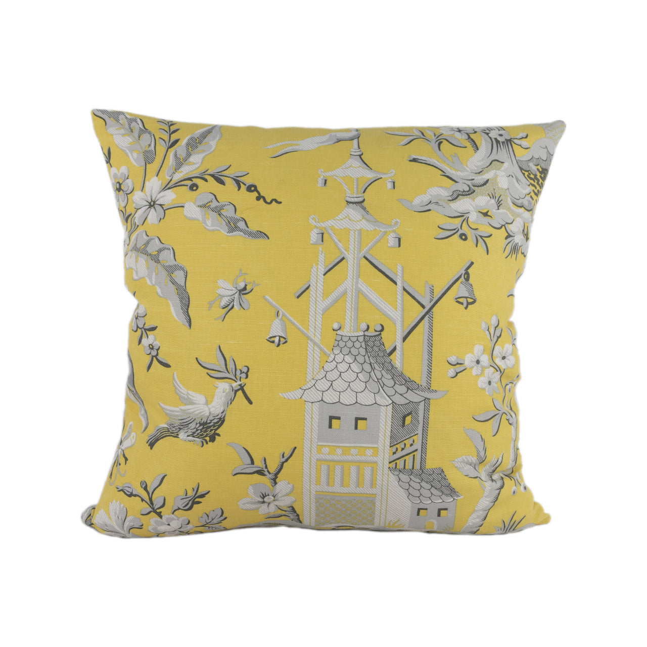 Thibaut - Pagoda Garden - Yellow - Cushion Cover Pillow Throw Designer Home Decor