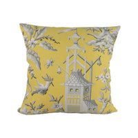 Thumbnail for Thibaut - Pagoda Garden - Yellow - Cushion Cover Pillow Throw Designer Home Decor