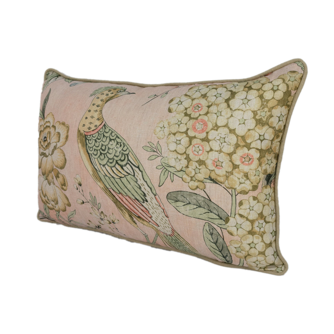 Anna French x Thibaut - Villeneuve - Blush - Antique Avant Garde Bird Designer Cushion Cover - Luxury Throw Pillow - Handmade Home Decor