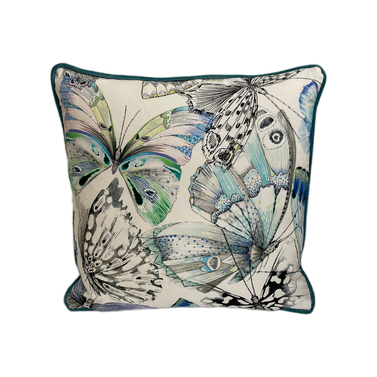 Designers Guild - Papillons - Cobalt - Stunning Contrast Piped Cushion Cover Throw Pillow Home Decor